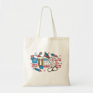 4 juli Patriottische Verpleegster Tote Bag