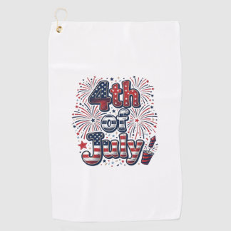 4 juli Patriottische Vuurwerk Vintage T-shirt Desi Golfhanddoek