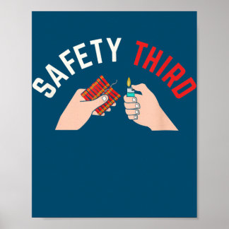 4 juli Patriottische vuurwerkveiligheid Derde Poster