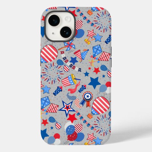 4 juli Patroon 04x4 LGrey BG Case-Mate iPhone Case (Achterkant)
