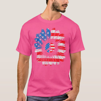 4 juli, Peace Sunflower American Freedom USA T-shirt