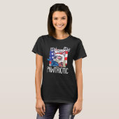 4 juli Pew Pew Pawtriotic Cat Patriotic Ameri T-shirt (Voorkant volledig)