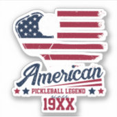 4 juli Pickleball USA Independence Day Gift Sticker (Voorkant)