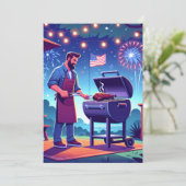 4 juli Picknick Feestje Kaart (Staand voorkant)