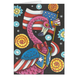 4 JULI PINK FLAMINGO HOLIDAY NOTE CARD Blank