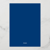 4 juli Pool Party Blauw Elegant Script Folie Uitnodiging (Achterkant)
