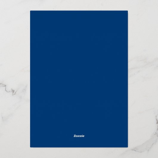4 juli Pool Party Blauw Elegant Script Folie Uitnodiging (Achterkant)