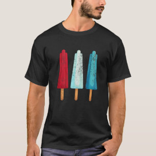 4 juli Popsicle Red White Blue American USA T-shirt