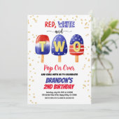 4 juli Popsicles Kind Boy 2e Verjaardagsfeestje Kaart (Staand voorkant)