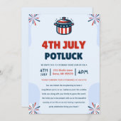 4 juli Potluck Party Kaart (Voorkant / Achterkant)