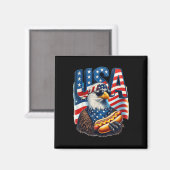 4 juli Pride Patriotic Bald Eagle Amerikaans Magneet (Voorkant / Achterkant)