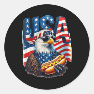4 juli Pride Patriotic Bald Eagle Amerikaans Ronde Sticker
