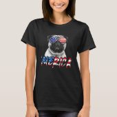 4 juli pug Dog Merica Amerikaanse vlag patriottisc T-shirt (Voorkant)