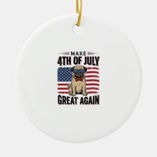 4 juli-pug-patriottisch vintage shirt ontwerp_1 keramisch ornament