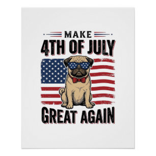 4 juli-pug-patriottisch vintage shirtontwerp_1 perfect poster