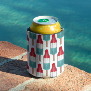 4 juli raket Pop patriottische ijsje rood blauw Blikjeskoeler