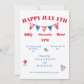 4 juli Red White Blue Stars BBQ Kaart (Voorkant)