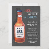 4 juli Red White Brew BBQ Chalkboard Kaart (Voorkant)