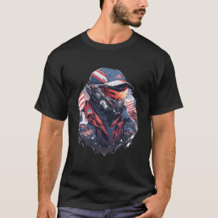 4 juli robot VS-vlag Amerikaanse patriottische Rob T-shirt
