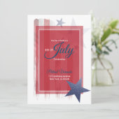 4 juli, rode, witte, blauwe Kaart van de Aankondig (Staand voorkant)