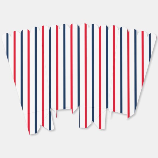 4 juli rode witte blauwe patriottische strepen bedankdoosjes (Ongevouwen)