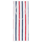 4 juli rode witte blauwe patriottische strepen wijn cadeautas (Achterkant)
