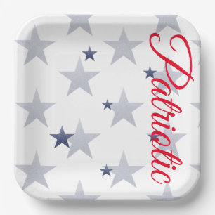 4 juli, rode, witte, blauwe sterren patriottisch papieren bordje