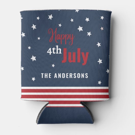 4 juli rode witte en blauwe partij blikjeskoeler (Voorkant)