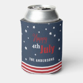 4 juli rode witte en blauwe partij blikjeskoeler (Blikje Achterkant)