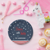 4 juli rode witte en blauwe partij papieren bordje (Feest)