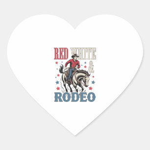 4 juli Rodeo Cowboy Hart Sticker