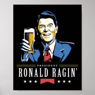 4 juli Ronald Ragin Grappig Bier Poster
