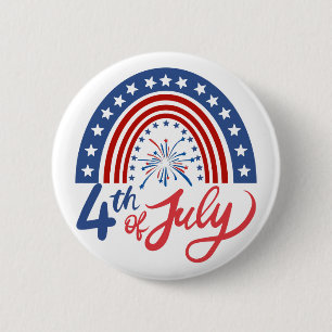 4 juli ronde button 5,7 cm