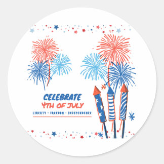 4 juli ronde sticker