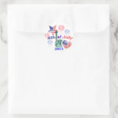 4 juli ronde sticker (Tas)