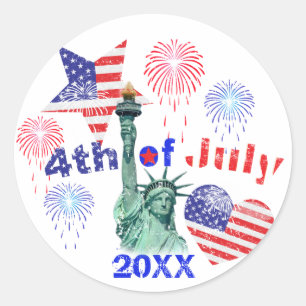 4 juli ronde sticker
