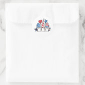 4 juli ronde sticker (Tas)