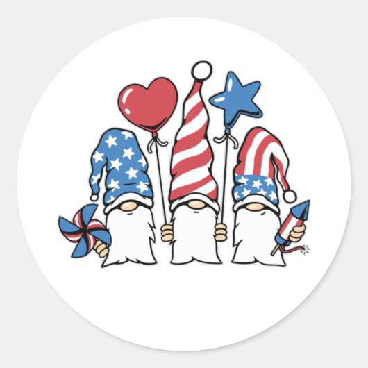 4 juli ronde sticker (Voorkant)