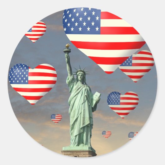 4 juli ronde sticker (Voorkant)