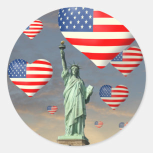 4 juli ronde sticker