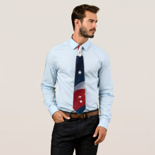 4 juli Rood en Blauw Stropdas