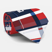 4 juli Rood en blauw Stropdas (Opgerold)