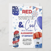 4 juli rood, wit blauw 1e 3e 5e 6e verjaardag kaart (Voorkant)