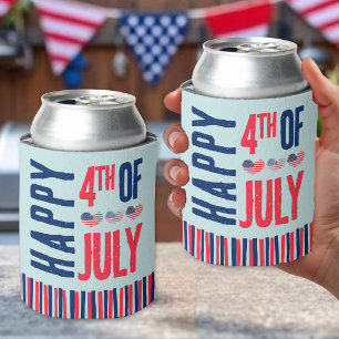 4 juli Rood Wit Blauw Patriottisch Blikjeskoeler