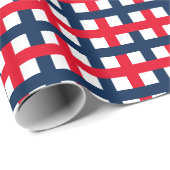 4 juli rood wit blauw patriottisch raster cadeaupapier (Rol Hoek)
