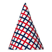 4 juli rood wit blauw patriottisch raster feesthoedjes (Rechts)