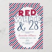 4 juli Rood Wit Blauw Picknick BBQ Verjaardagsfees Kaart (Voorkant / Achterkant)