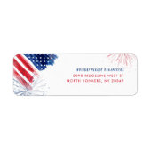 4 juli Rood Wit Blauw Zakelijk Retouradres Etiket (Voorkant)