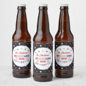 4 juli Rood wit en BBQ familienaam patriotic Bier Etiket (Flessen)
