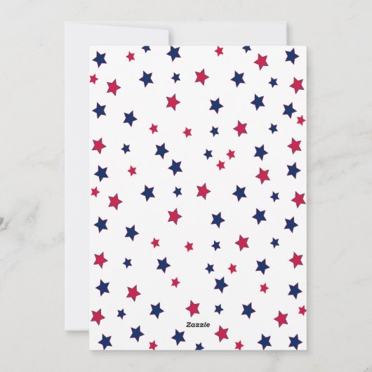 4 juli Rood Wit en Blauw BBQ Uitnodiging (Achterkant)